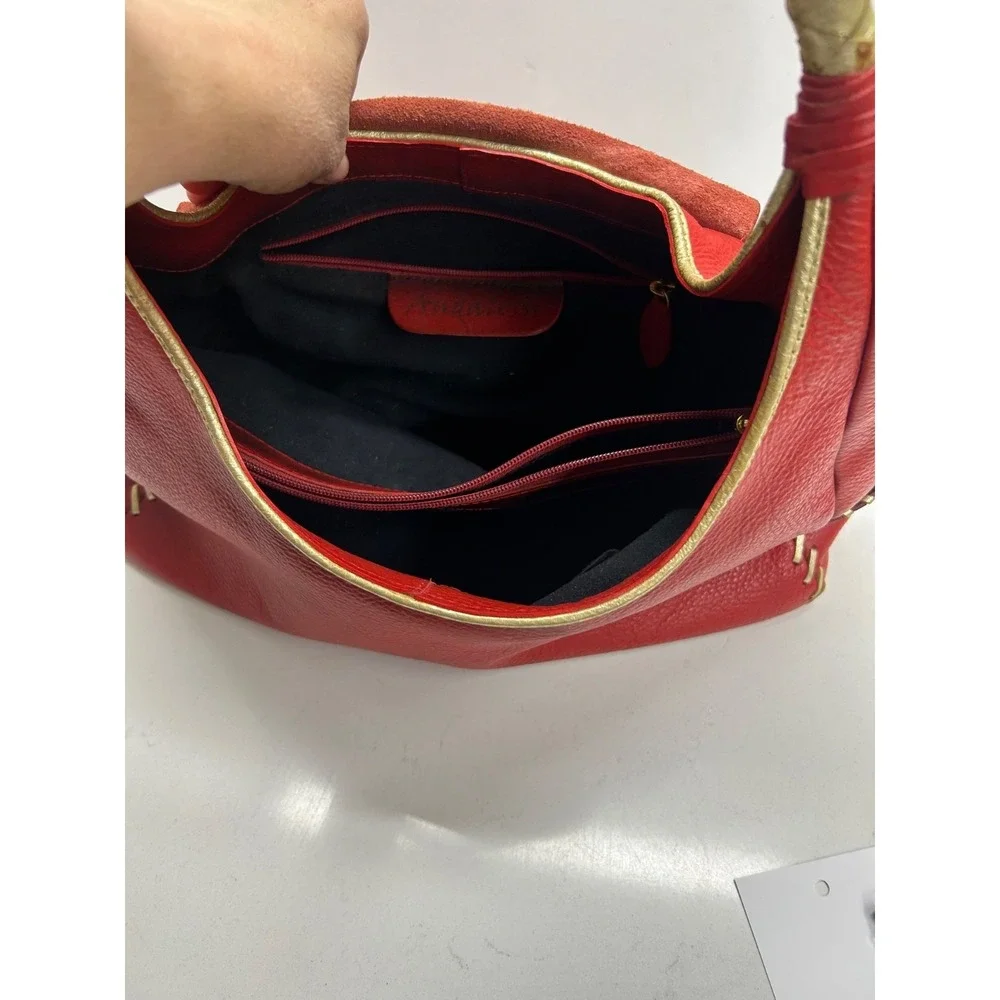 Andalossi Italian Red Leather Shoulder Bag